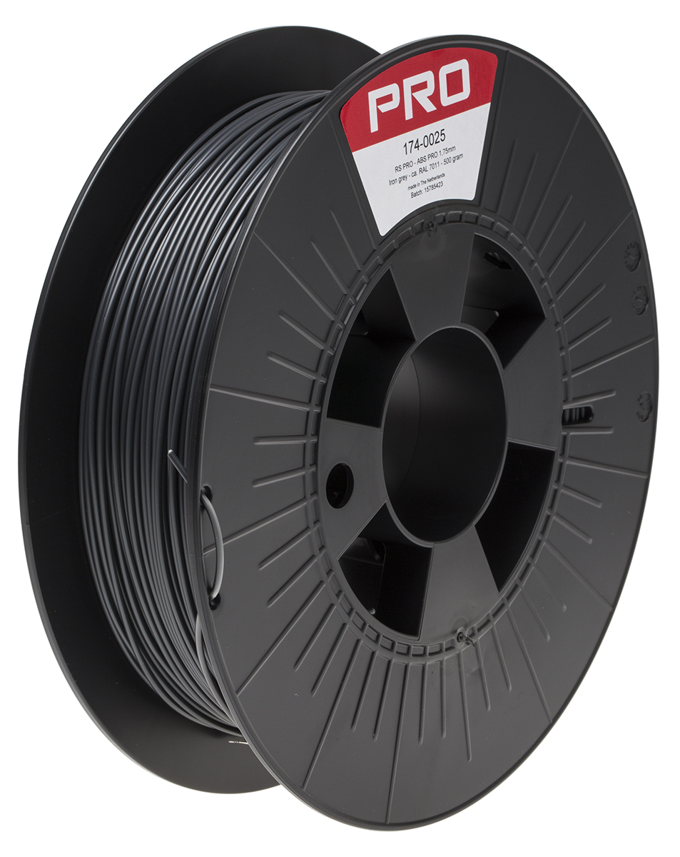 RS PRO 1.75mm Grey ABS-X 3D Printer Filament, 500g