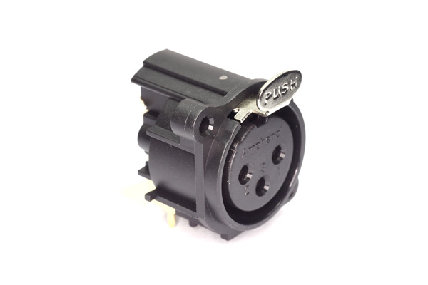 Amphenol Industrial Chassis Mount XLR Connector, Horizontal, Female, IP40, 133 V, 3 Way, Gold over Nickel Plating