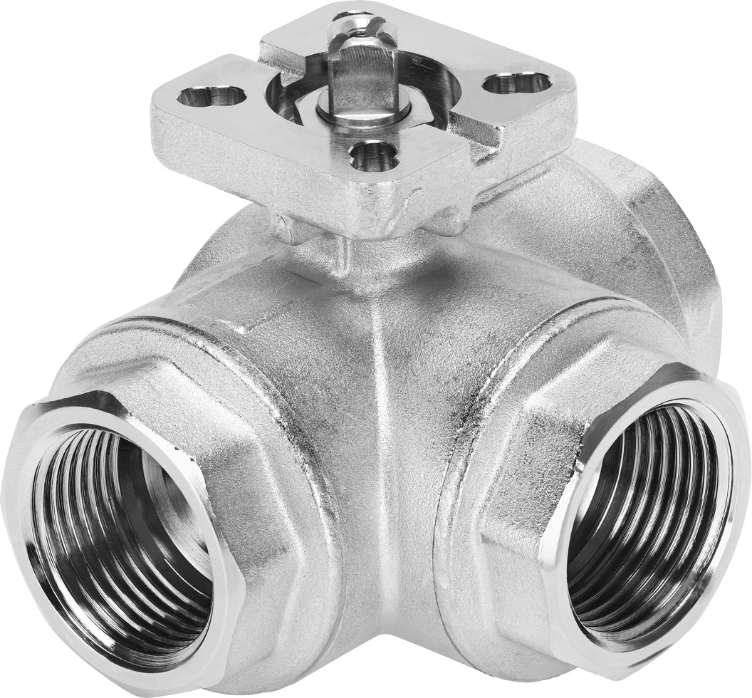 Festo Rod Lever 3/2 Pneumatic Manual Control Valve VZBM Series, Rp 1/2, 1/2in, 4451867