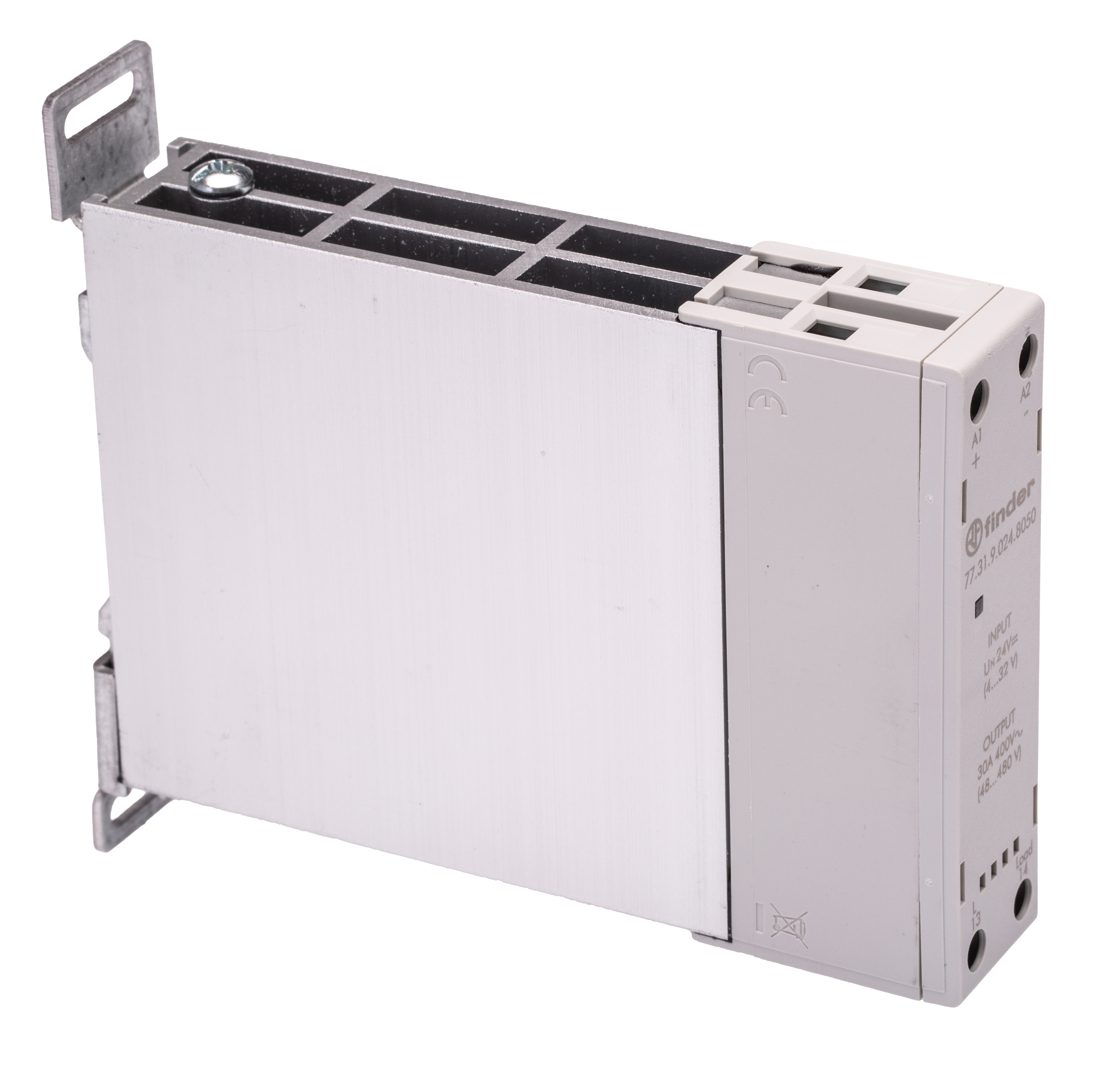Finder 77 Series Solid State Relay, 30 A Load, DIN Rail Mount, 480 V ac Load, 24 V dc Control