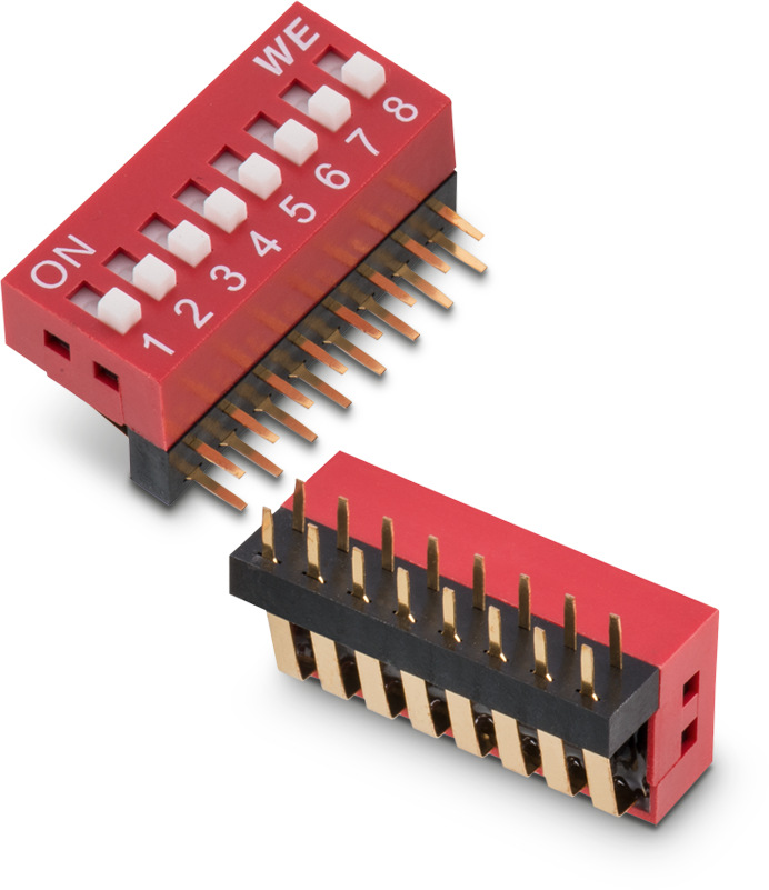 Wurth Elektronik 1 Way Through Hole DIP Switch SPST, Raised Actuator