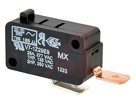 Honeywell Pin Plunger Micro Switch, Quick Connect Terminal, 25 A, SPST