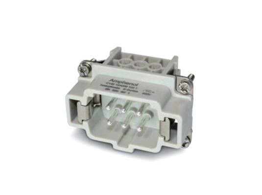 Amphenol Industrial Heavy Duty Power Connector Insert, 16A, Male, C146 Series, 6 Contacts