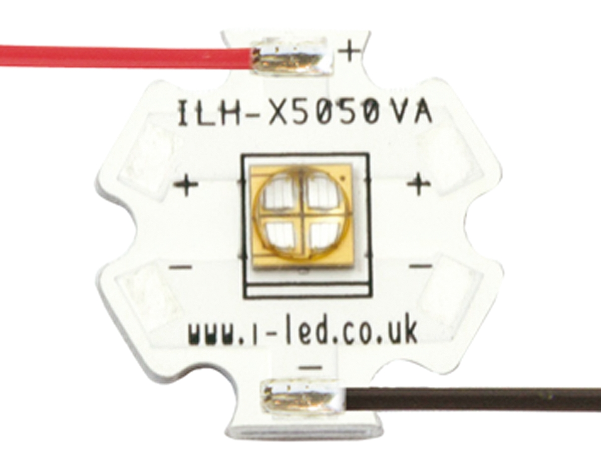 ILH-XQ01-S410-SC211-WIR200. Intelligent LED Solutions, N5050 1 Powerstar Series UV LED, 420nm 1400mW 135 °, 4-Pin