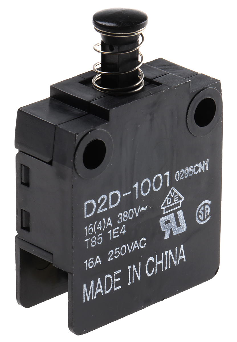 Omron Door Micro Switch, Plunger, SPST 16 A @ 250 V ac, -25 → +85°C