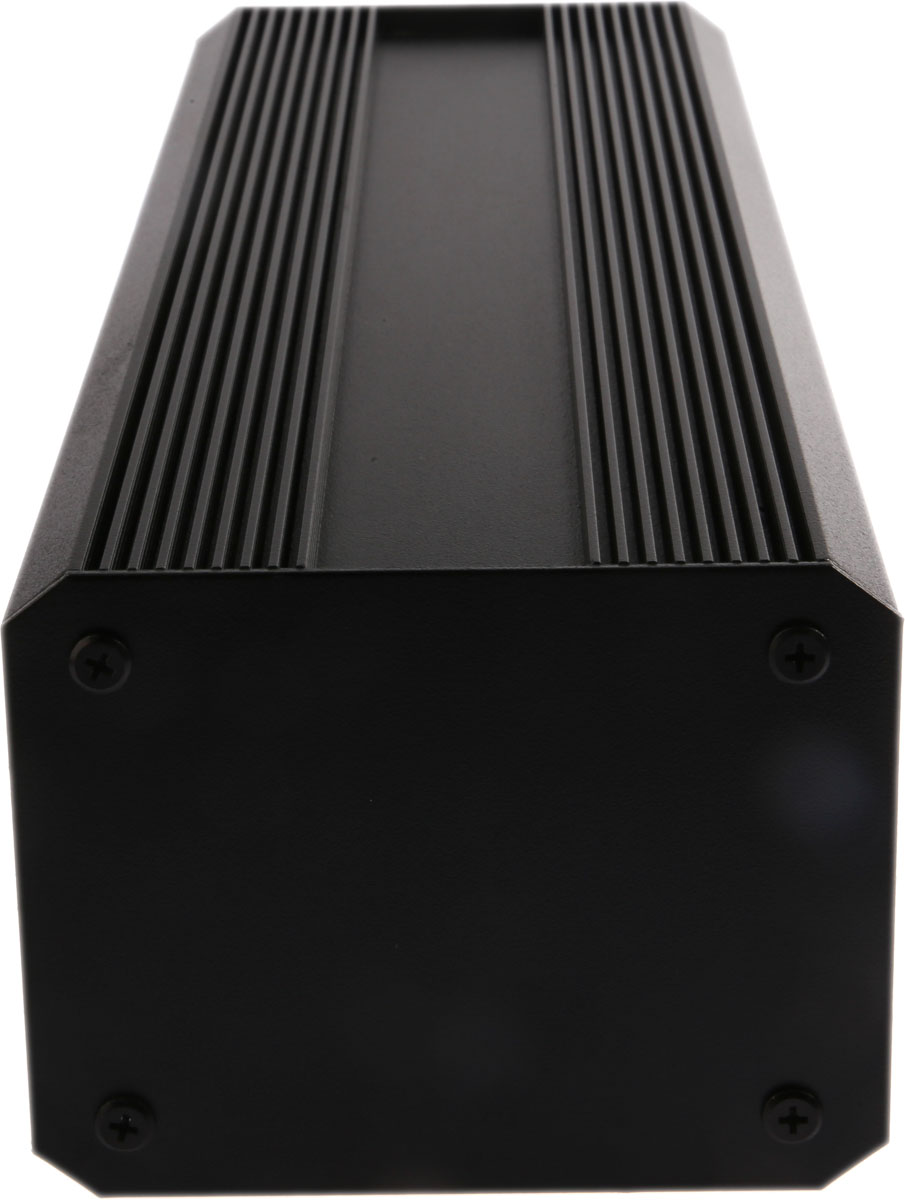 RS PRO Black Extruded Aluminium Heat Sink Case, IP40, Black Lid, 400 x 100 x 130mm
