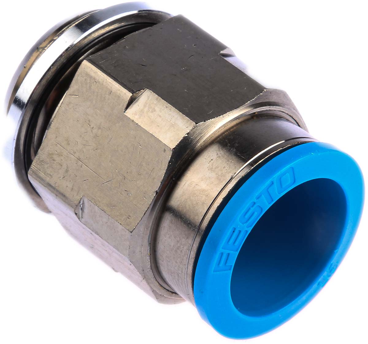 Festo QS Series Straight Threaded Adaptor, G 1/2 Male to Push In 16 mm, Threaded-to-Tube Connection Style, 186105