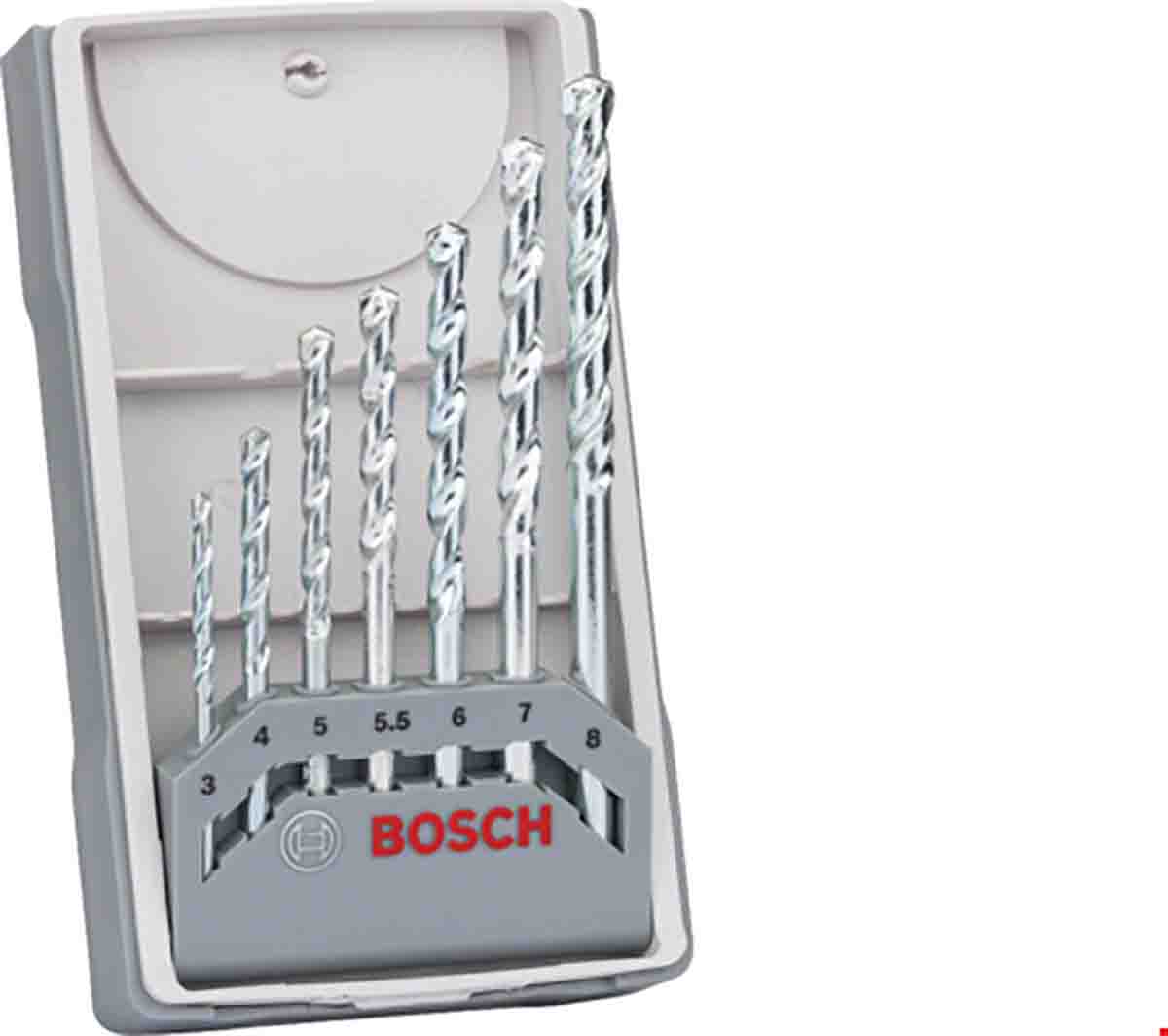 Bosch 7-Piece for Multi-Material, 8mm Max, 3mm Min, Steel Bits