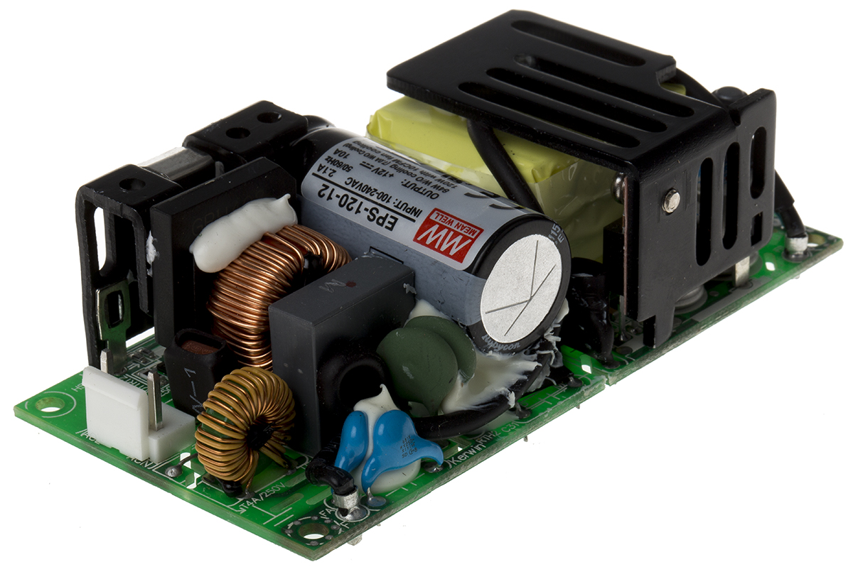 MEAN WELL Switching Power Supply, EPS-120-12, 12V dc, 10A, 84W, 1 Output, 113 → 370 V dc, 80 → 264 V ac