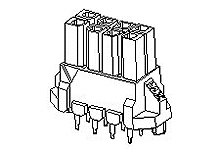 Molex Micro-Fit BMI Series Straight Through Hole PCB Header, 4 Contact(s), 3 mm Pitch, 2 Row, Shrouded
