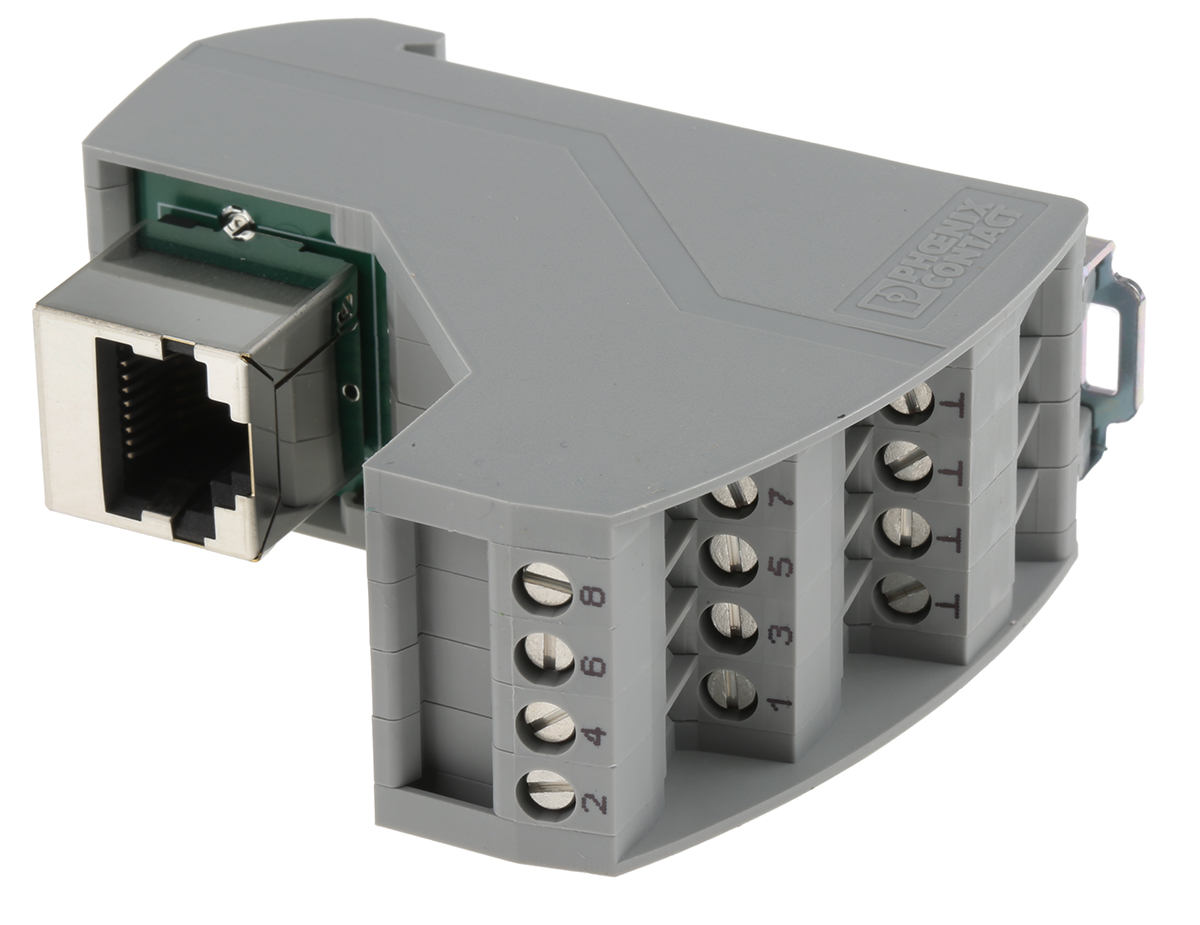Phoenix Contact VIP-3/SC/RJ45 Series 8-Contact Female Interface Module, RJ45 Connector, DIN Rail Mount, 4A