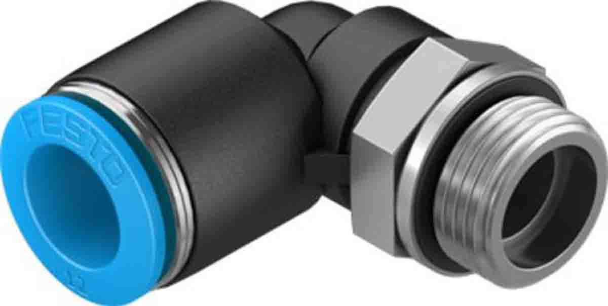 Festo Elbow Threaded Adaptor, G 3/8 Male to Push In 12 mm, Threaded-to-Tube Connection Style, 132057