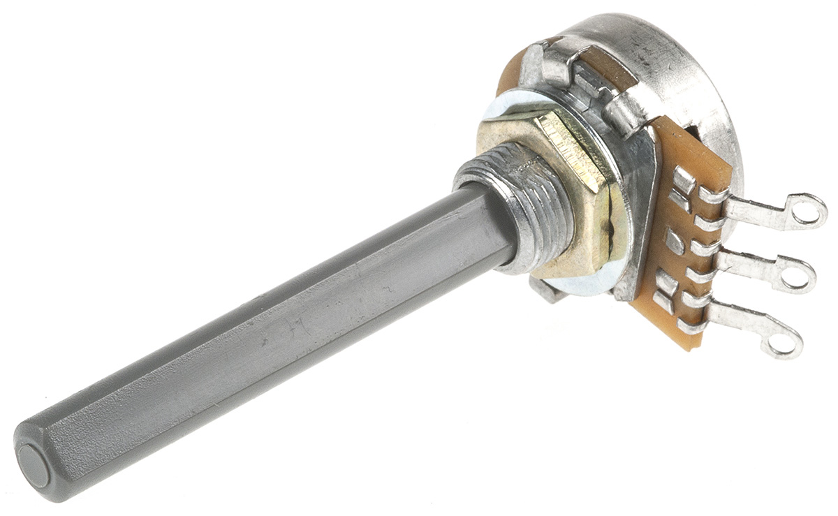 TE Connectivity 23 100kΩ Rotary Potentiometer 1-Gang Panel Mount, 1623763-2