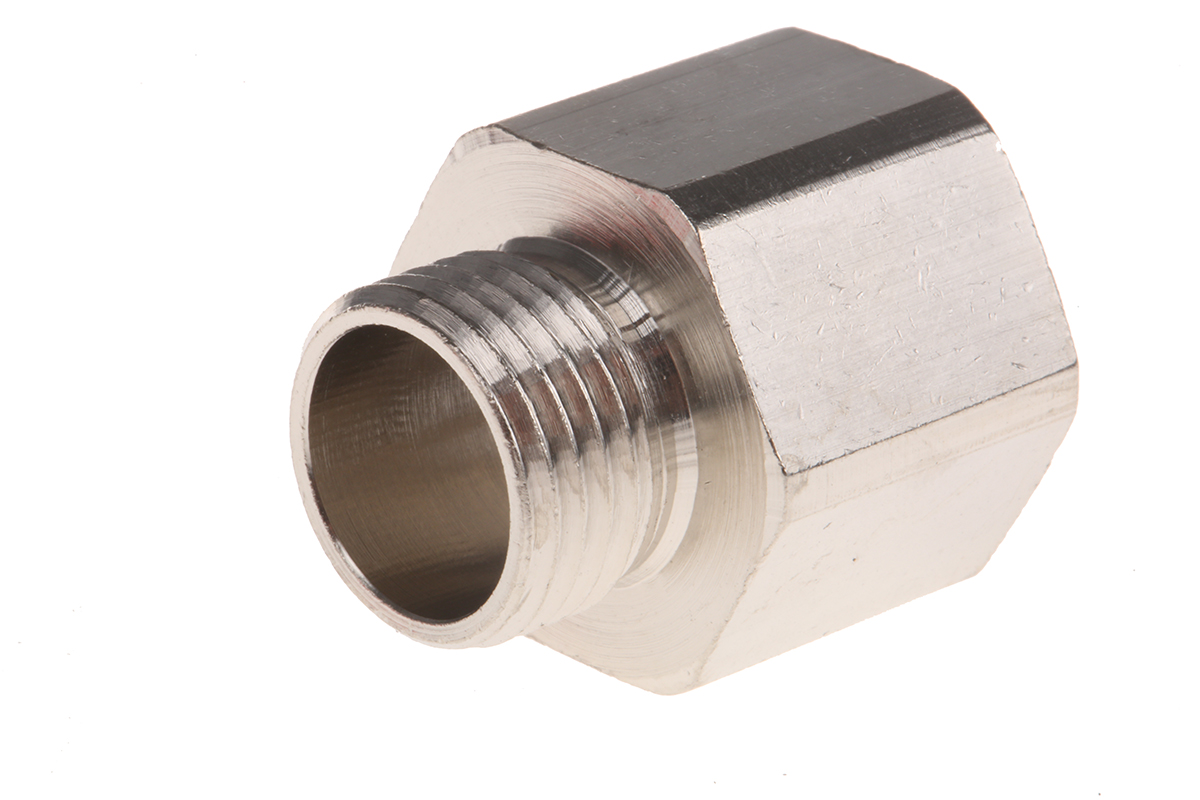 RS PRO Thread Converter, Conduit Fitting, 9mm Nominal Size, PG9 → M20, Brass, Silver