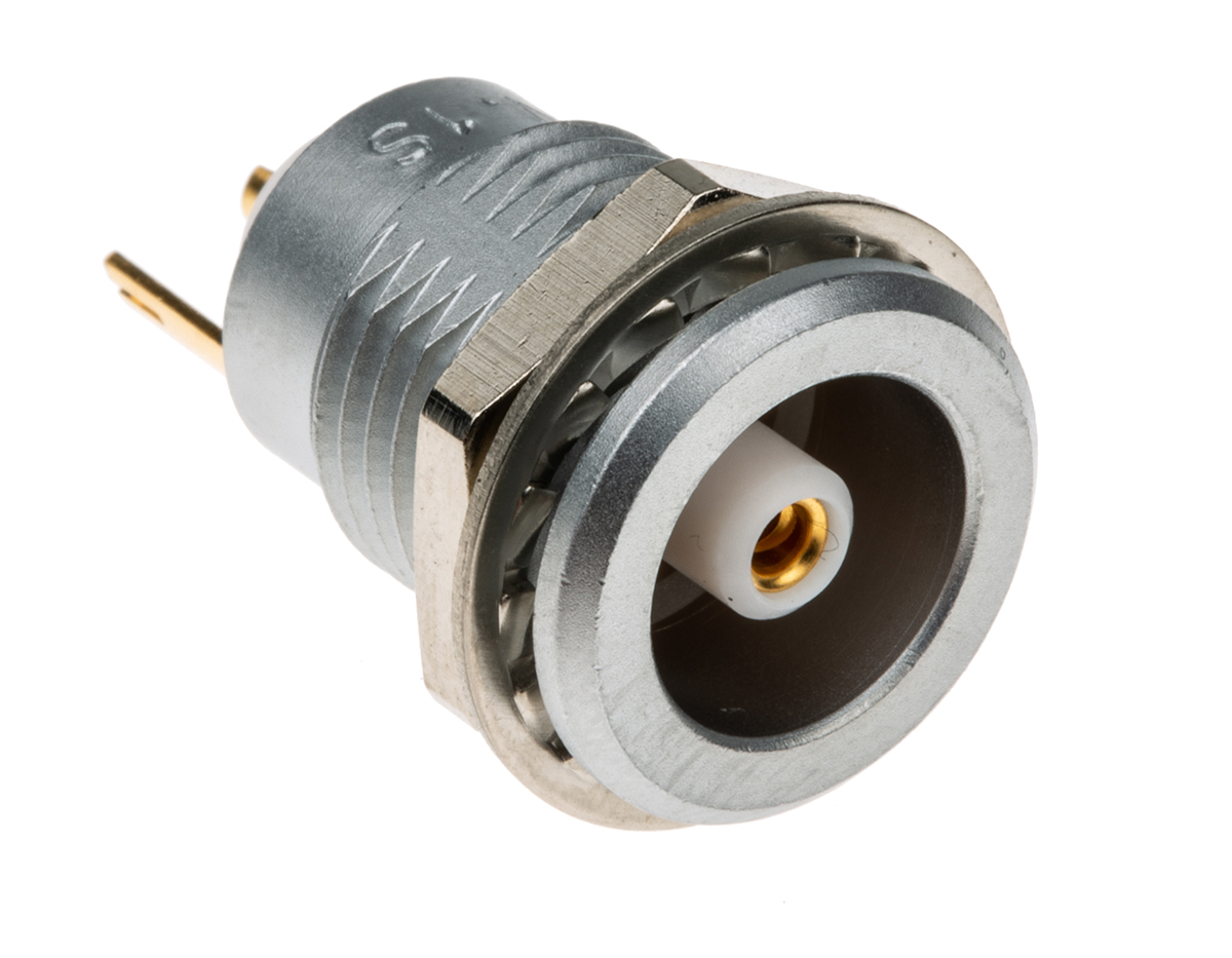 LEMO, 1S 1 Pole Din Socket, 12A, Female, Panel Mount