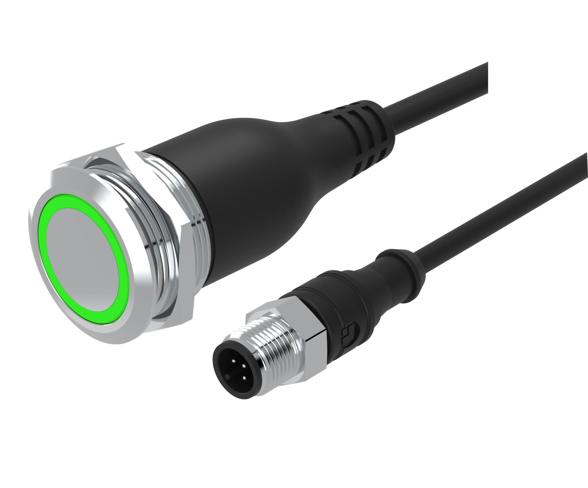 EAO 82 Series Illuminated Push Button Switch, Momentary, Panel Mount, 22mm Cutout, 1CO, White LED, 35V, IP65, IP67