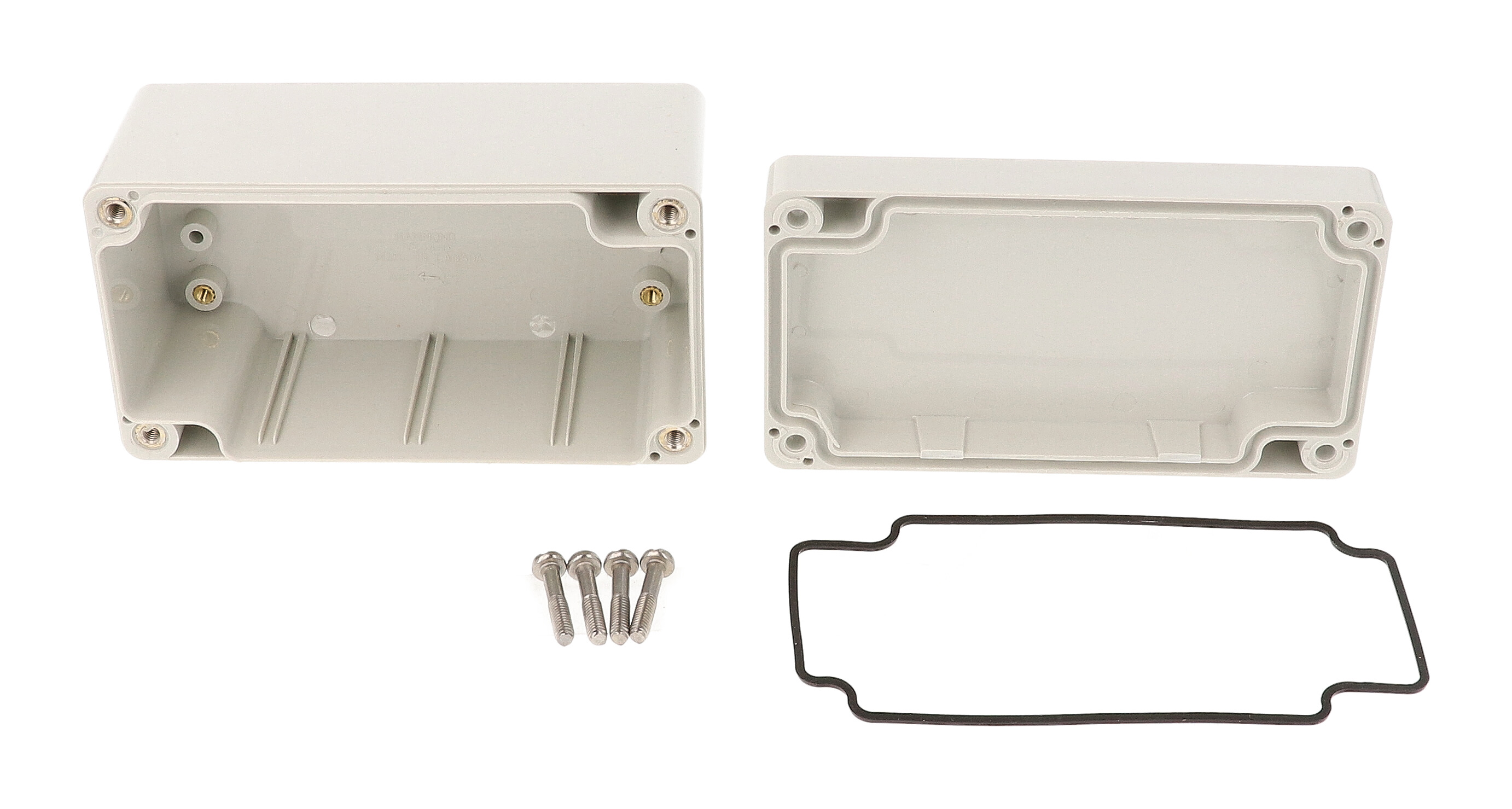 Hammond 1554 Series Grey ABS Enclosure, IP66, Grey Lid, 120 x 65 x 60.5mm
