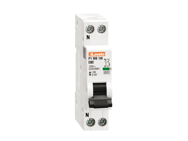 Lovato P1 MCB, 1+N, 4A Curve C, 230V AC