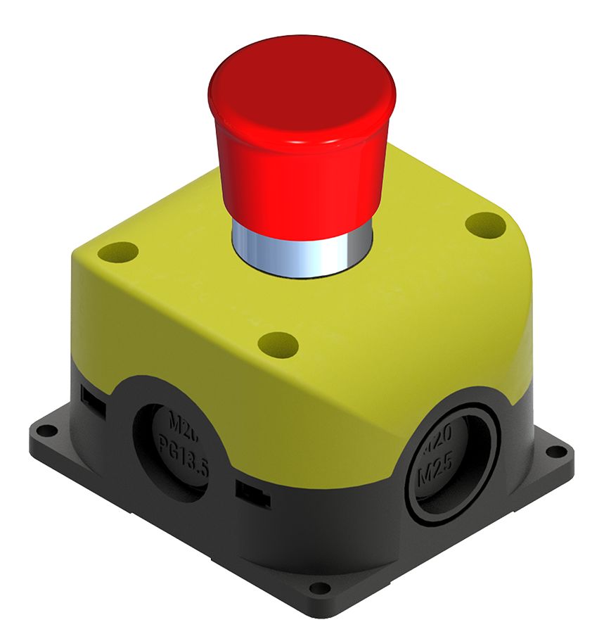 RS PRO Pull to Release Emergency Stop Push Button, Through Hole, 1 NC, IP65