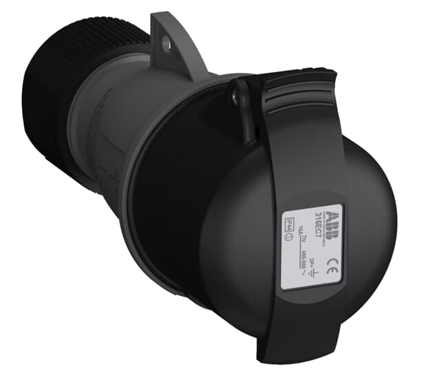Amphenol Industrial, 2CMA1 IP44 Black 3P+E Industrial Power Socket, Rated At 16A, 500 V