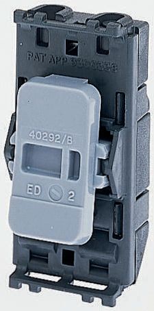 MK Electric 2 Way Black Rocker Switch Grid Module 20A, Grid Plus Series