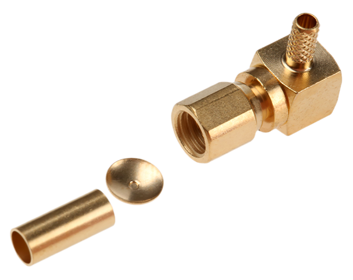 Radiall, Jack Cable Mount SMC Connector, 50Ω, Crimp Termination, Right Angle Body