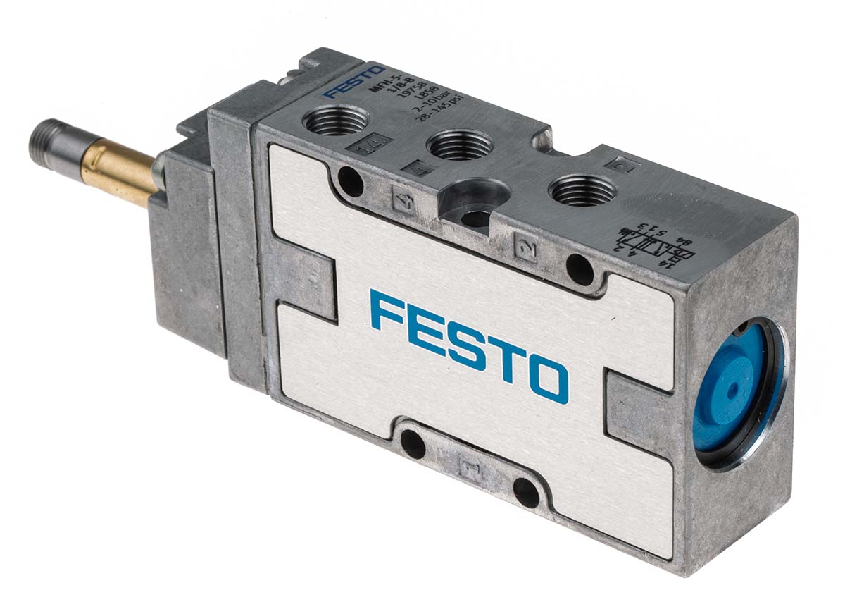 Festo 5/2 Pneumatic Solenoid Valve - Electrical G 1/8 MFH Series, 19758