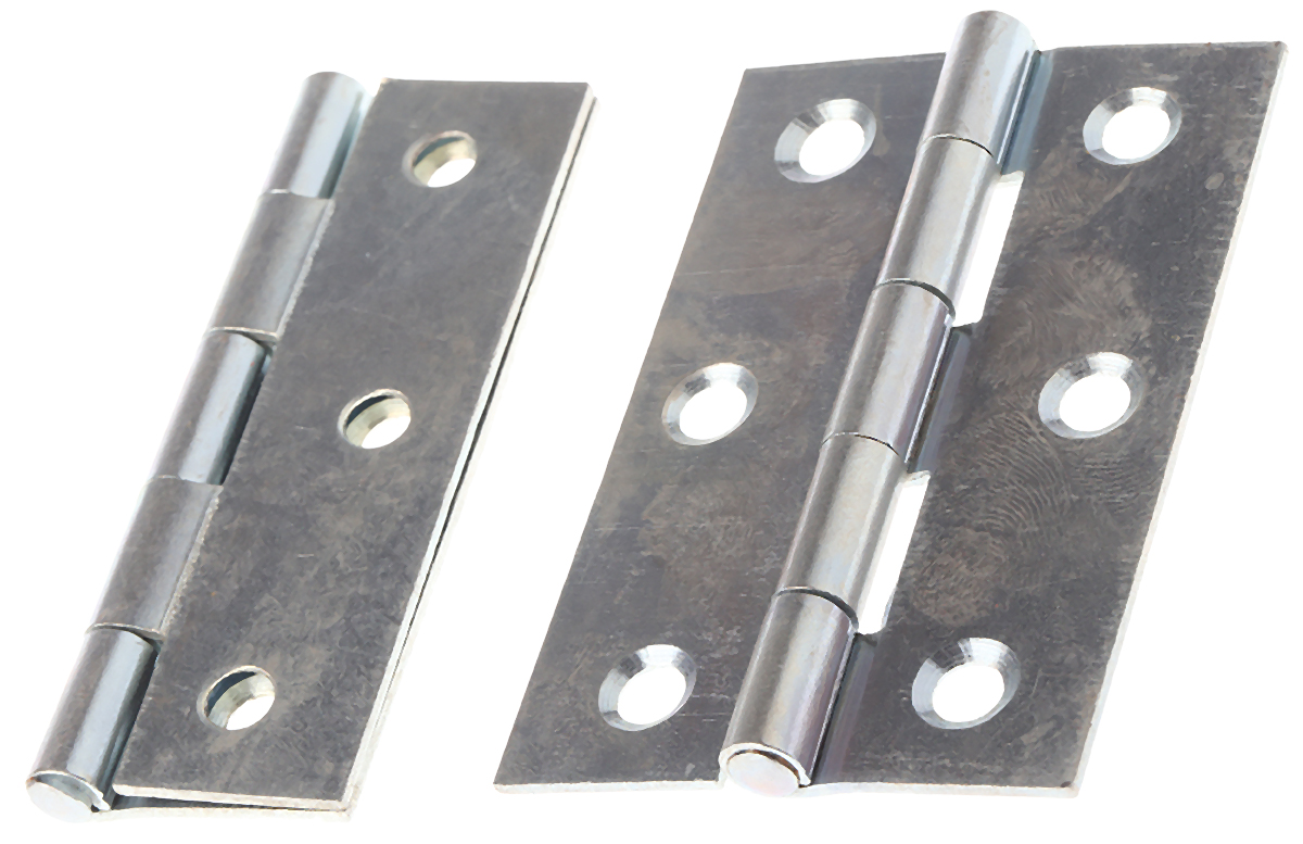 RS PRO Steel Butt Hinge, Screw Fixing, 75mm x 49mm x 1.4mm