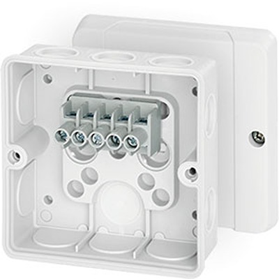 HENSEL DE Series White Polycarbonate Junction Box, IP55, 55 x 98 x 98mm