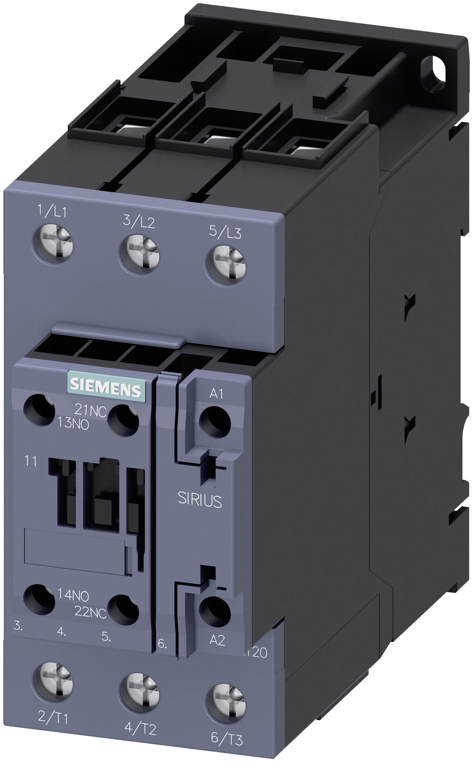 Siemens SIRIUS 3RT Size S2, 3RT2 Contactor, 24 V ac Coil, 3-Pole, 65 A, 30 kW, 3NO, 400 V ac