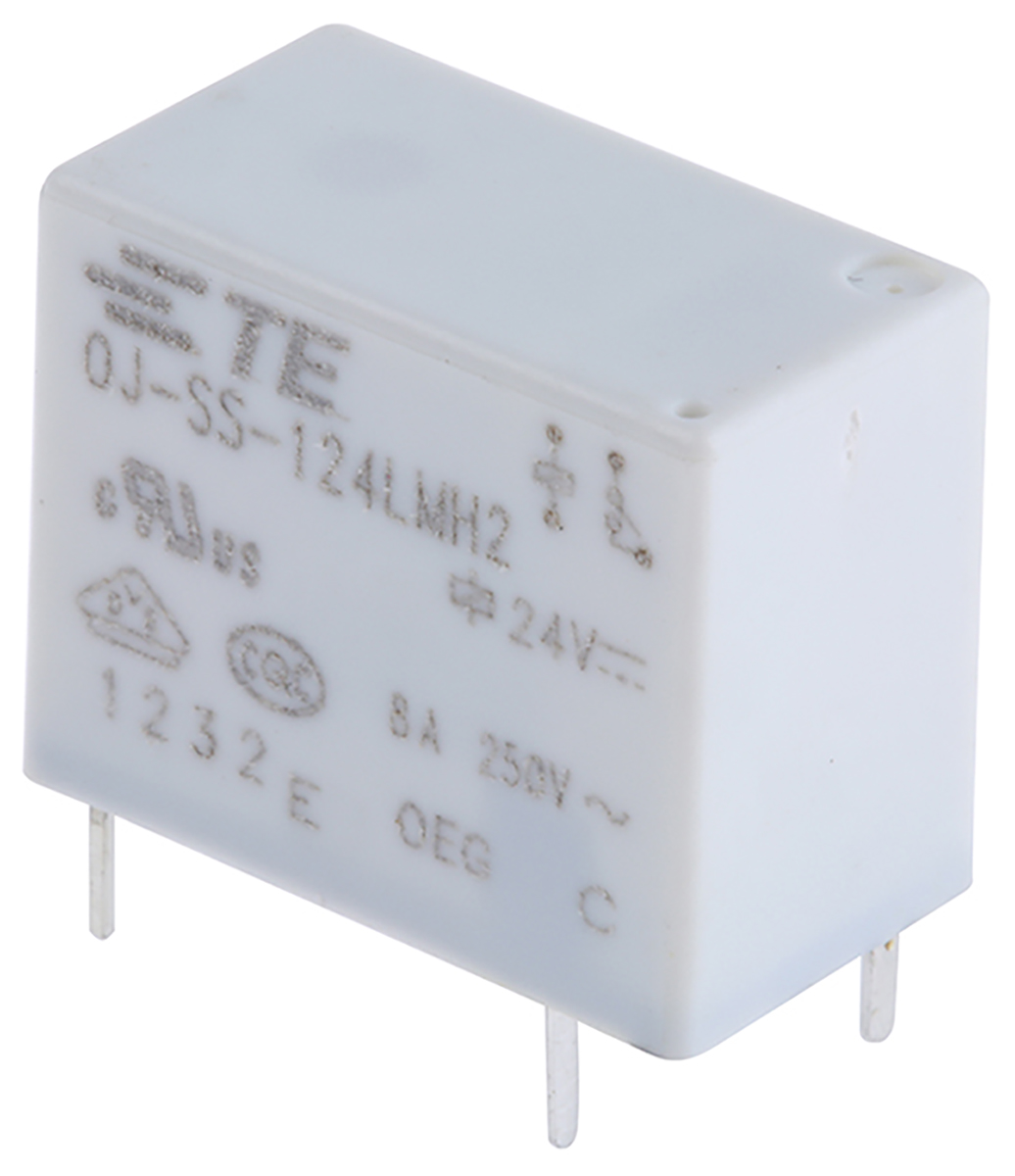 TE Connectivity PCB Mount Power Relay, 24V dc Coil, 8A Switching Current, SPST