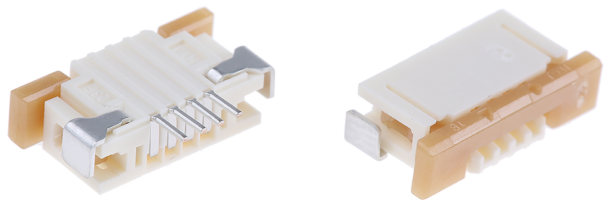 Molex, Easy-On, 52271 1mm Pitch 4 Way Right Angle Female FPC Connector, ZIF Bottom Contact