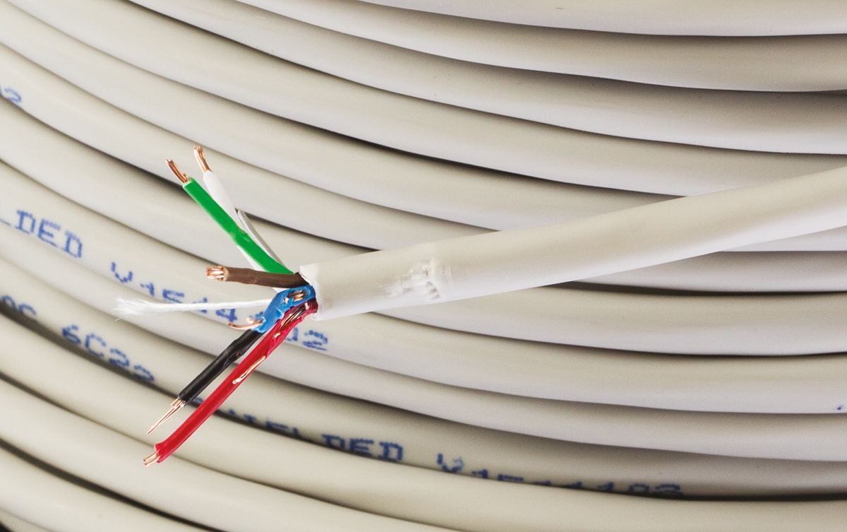 Belden 4504FE Control Cable, 6 Cores, 0.33 mm² 22 AWG, Screened, 100 m, Grey Polyethylene Sheath