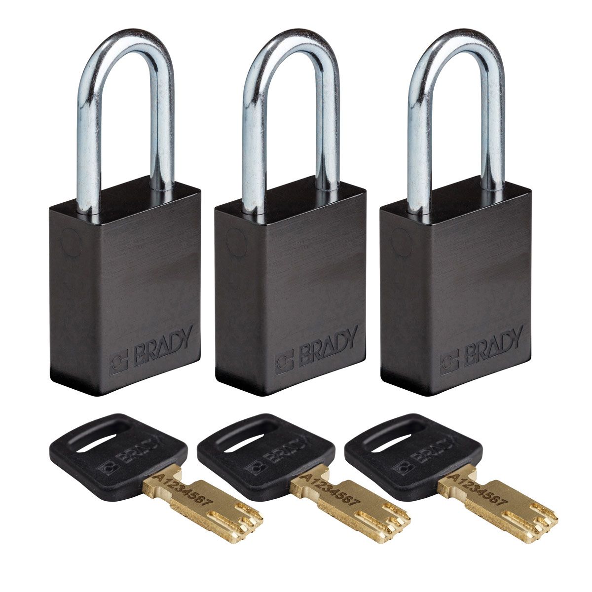 Brady LOTO-99 Padlock Anodised Aluminium, Steel Safety Padlock, Keyed Alike, 6.35mm Shackle, 38.00mm Body