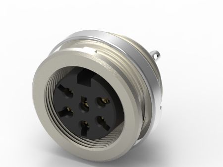 RS PRO 6 Pole Din, 5A, 250 V IP40, Screw Lock, Female, Panel Mount