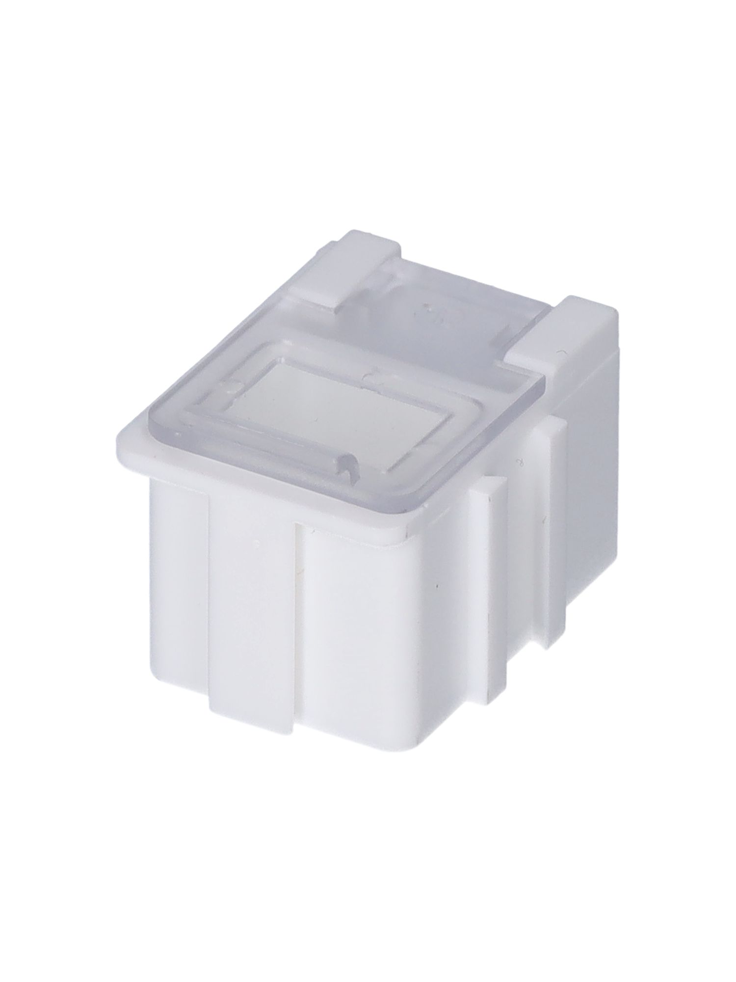 Licefa 1 Cell Transparent, White Compartment Box, 21mm x 21.8mm x 29.4mm