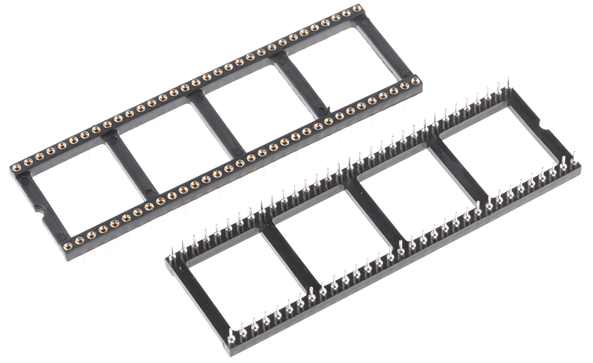 Winslow 2.54mm Pitch Vertical 64 Way, Through Hole Turned Pin Open Frame IC Dip Socket, 5A