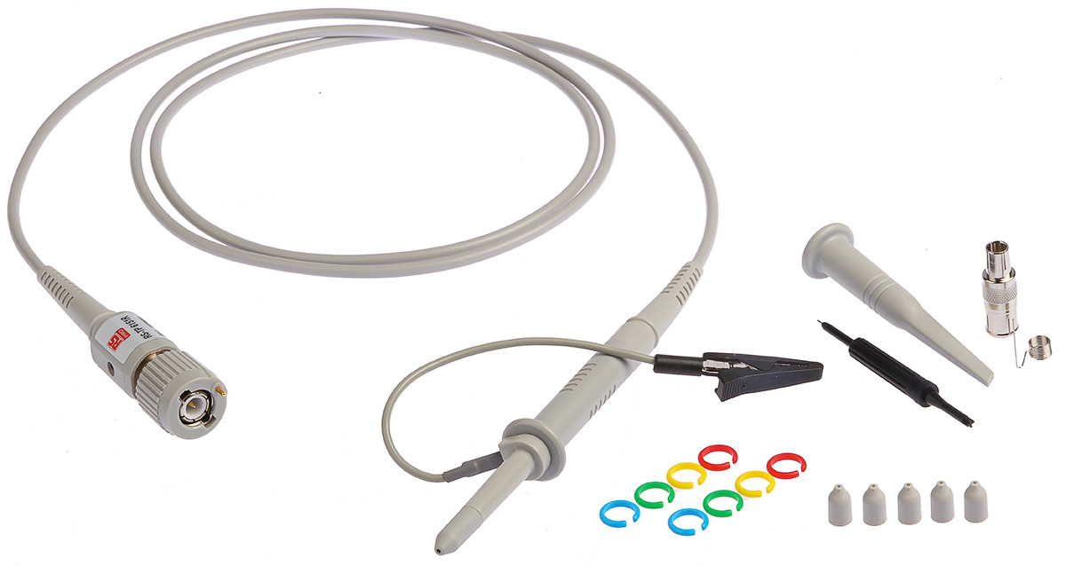 RS PRO Oscilloscope Probe, Voltage Type, 100MHz, 10:1, BNC Connector