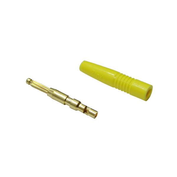 Nelco Yellow Plug Banana Plug, 2mm Connector, 20A, Gold Plating