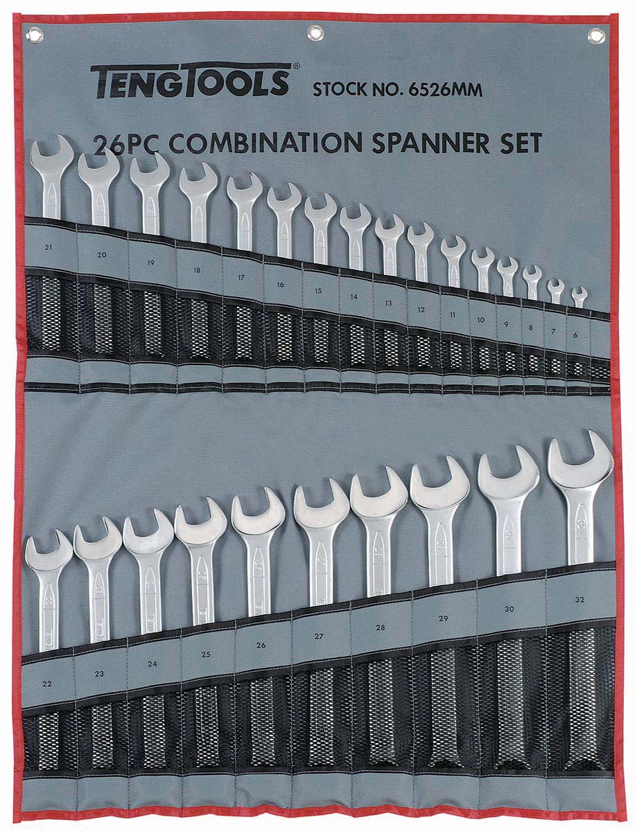 Teng Tools 26-Piece Spanner Set, 6 → 32 mm, Chrome Vanadium