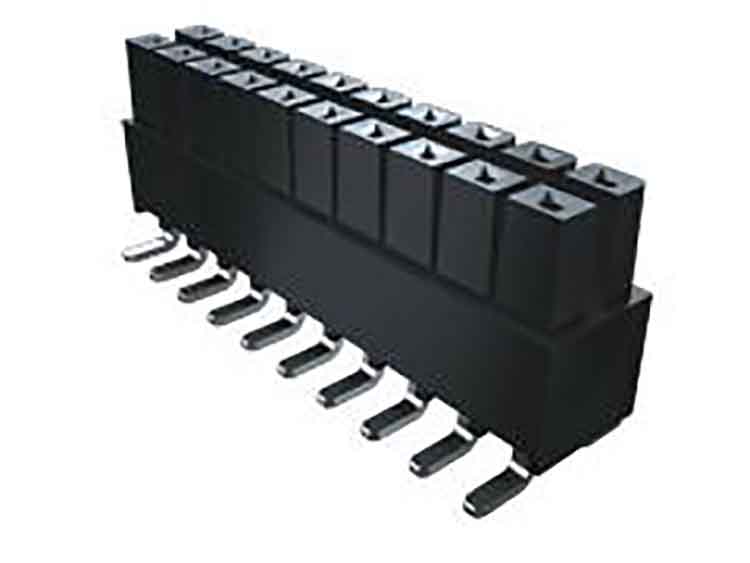 Samtec IPS1 Series Straight Through Hole Mount PCB Socket, 20-Contact, 2-Row, 2.54mm Pitch, Solder Termination