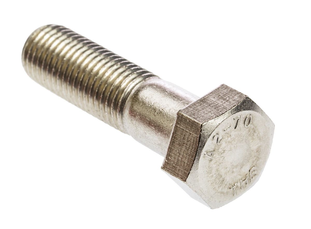 RS PRO Stainless Steel, Hex Bolt, M16 x 60mm