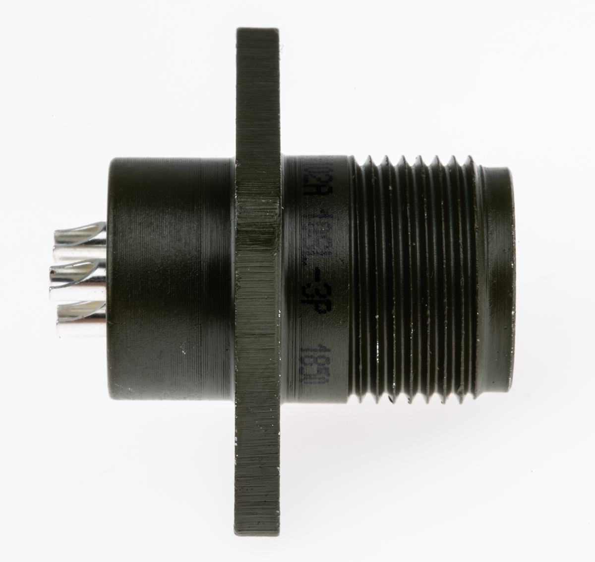 Amphenol Industrial, MS3102A, Copper Alloy 3 Way Box Mount MIL Spec Circular Connector Receptacle, Pin Contacts,Shell