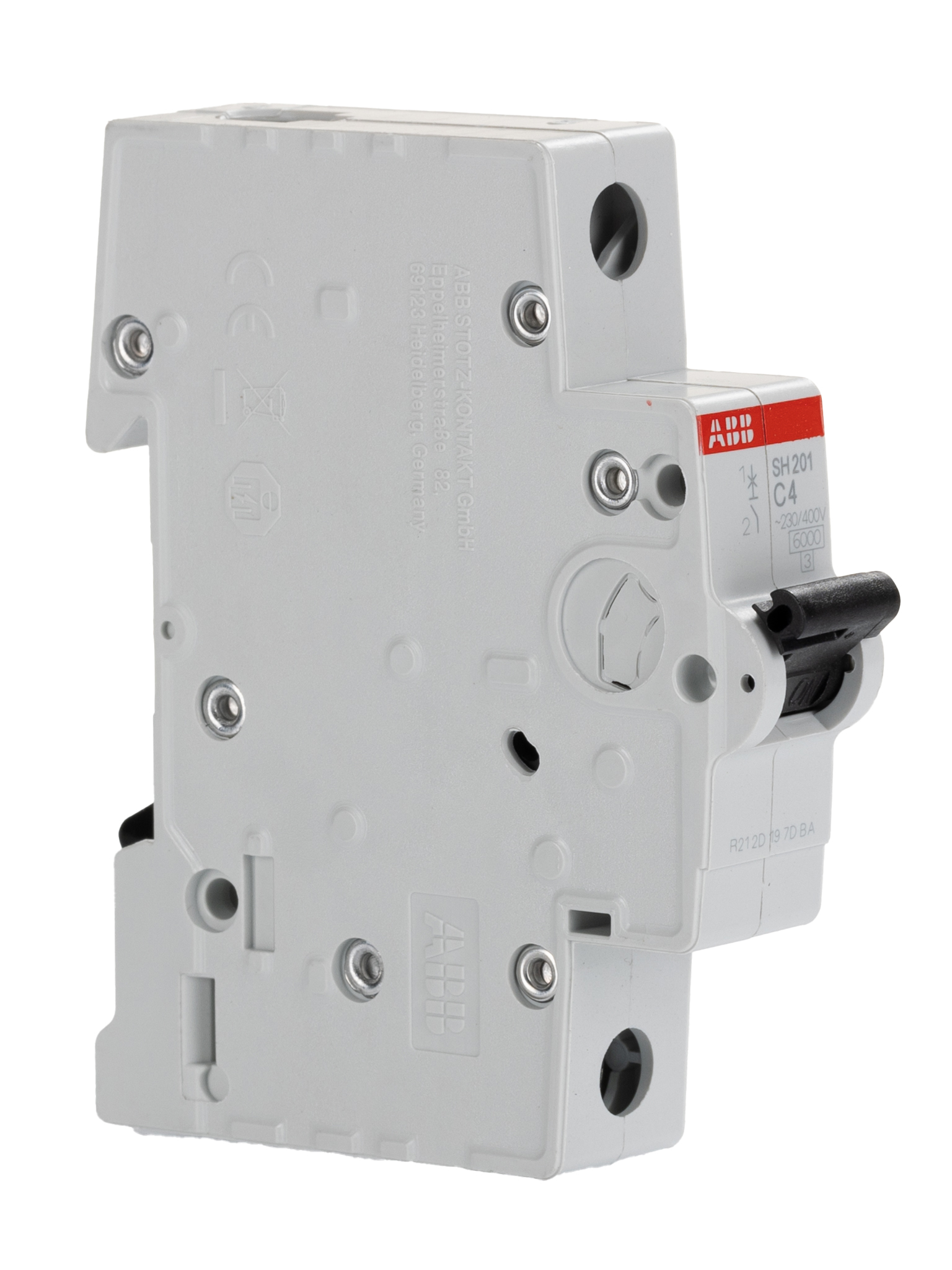ABB Compact Home SH200 MCB, 1P, 4A Curve C, 253V AC, 6 kA Breaking Capacity