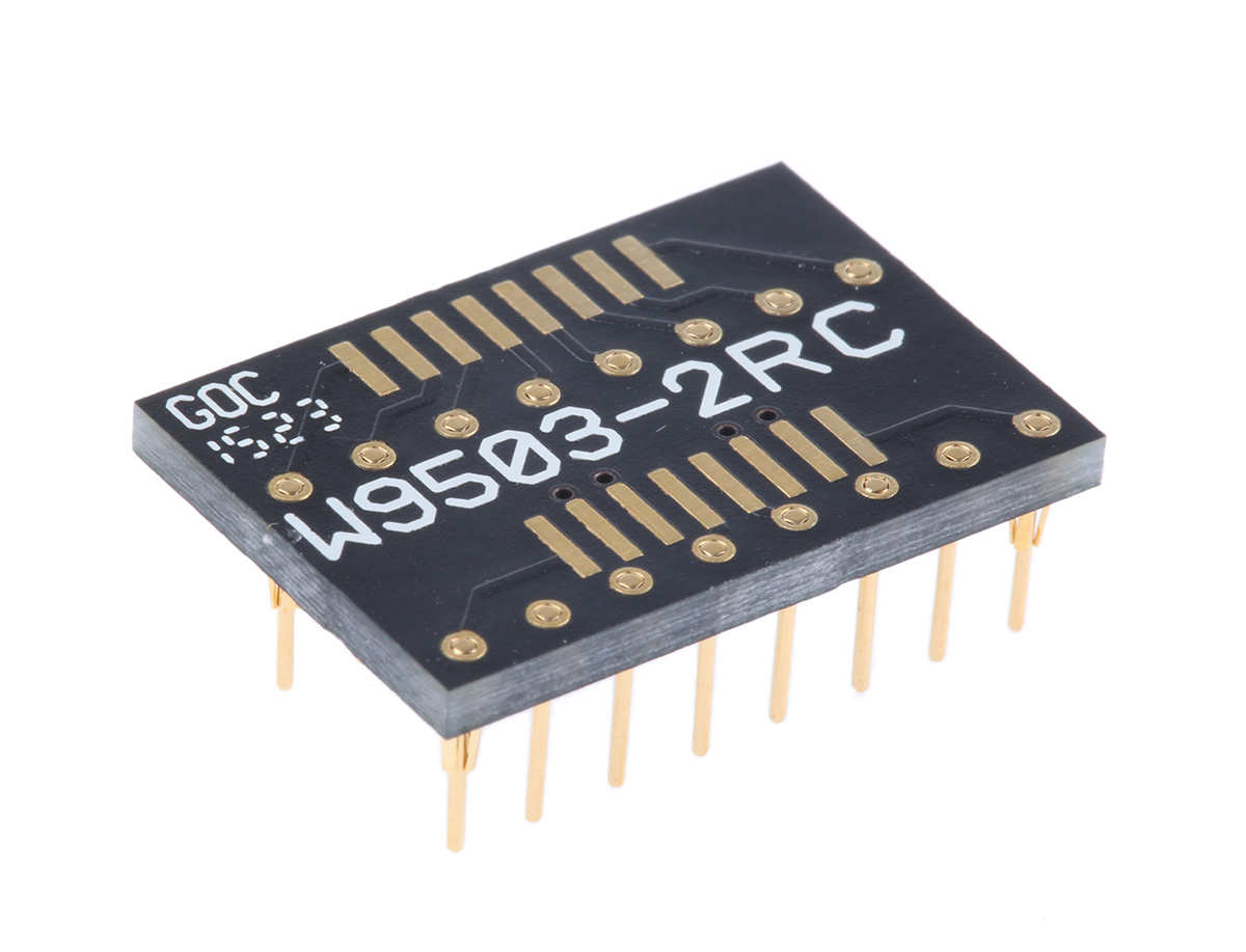 Winslow Straight Through Hole Mount 1.27 mm, 2.54 mm Pitch IC Socket Adapter, 16 Pin Female SOP to 16 Pin Male DIP