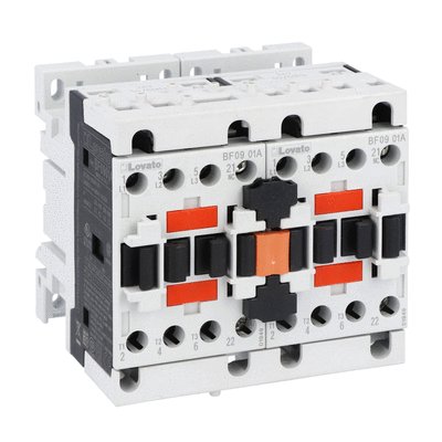 Lovato BF BFA009 Reversing Contactor, 24 V ac Coil, 9 A, 4.2 kW, 1NC, 440 V