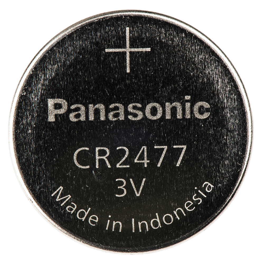 Panasonic CR2477 Button Battery, 3V, 24.5mm Diameter