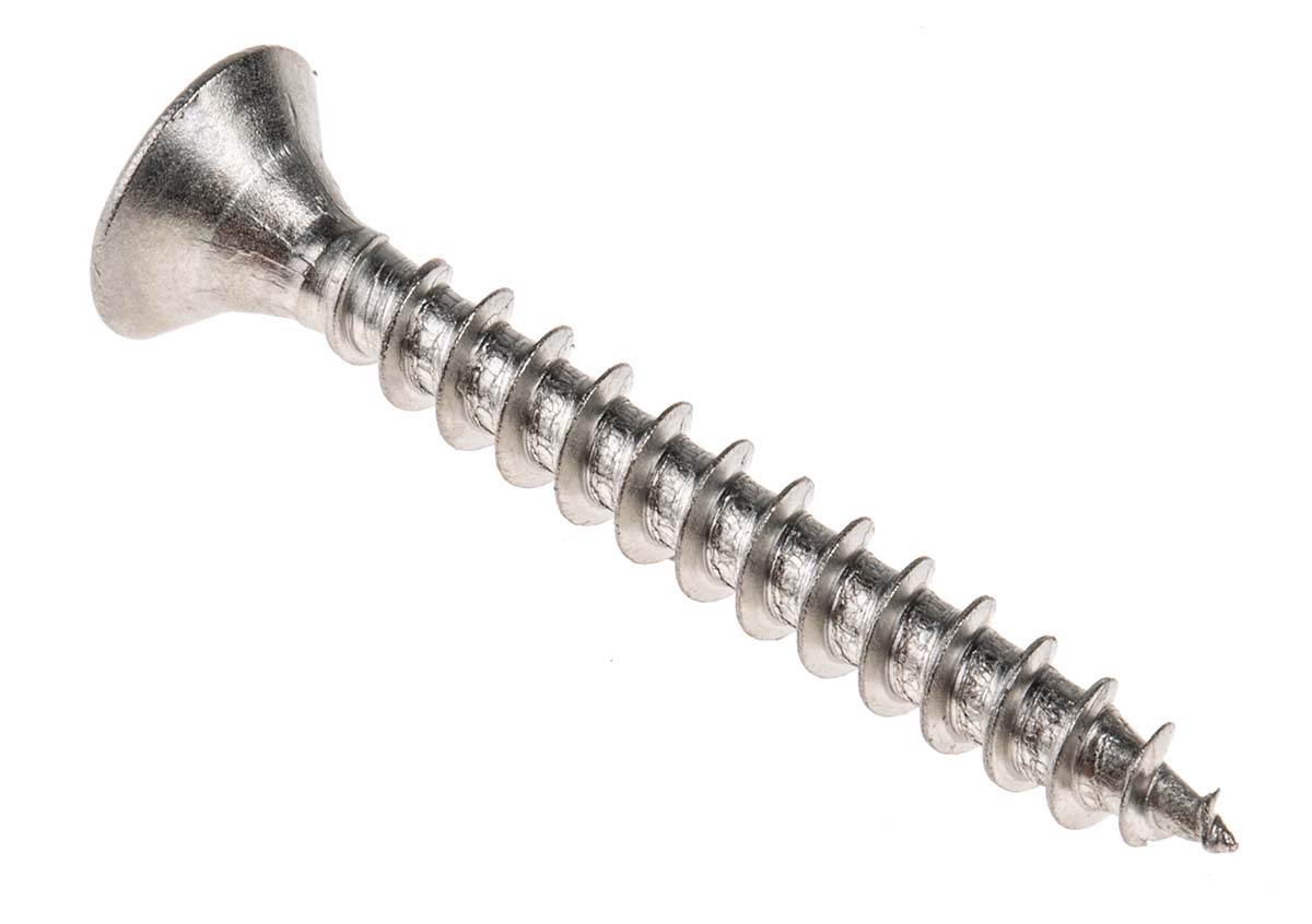 RS PRO Pozidriv Countersunk Stainless Steel Wood Screw, A2 304, 5mm Thread, 40mm Length