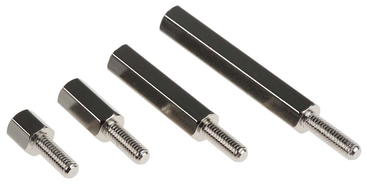 RS PRO Brass Male/Female Spacer & Standoff Kit Spacer, M3