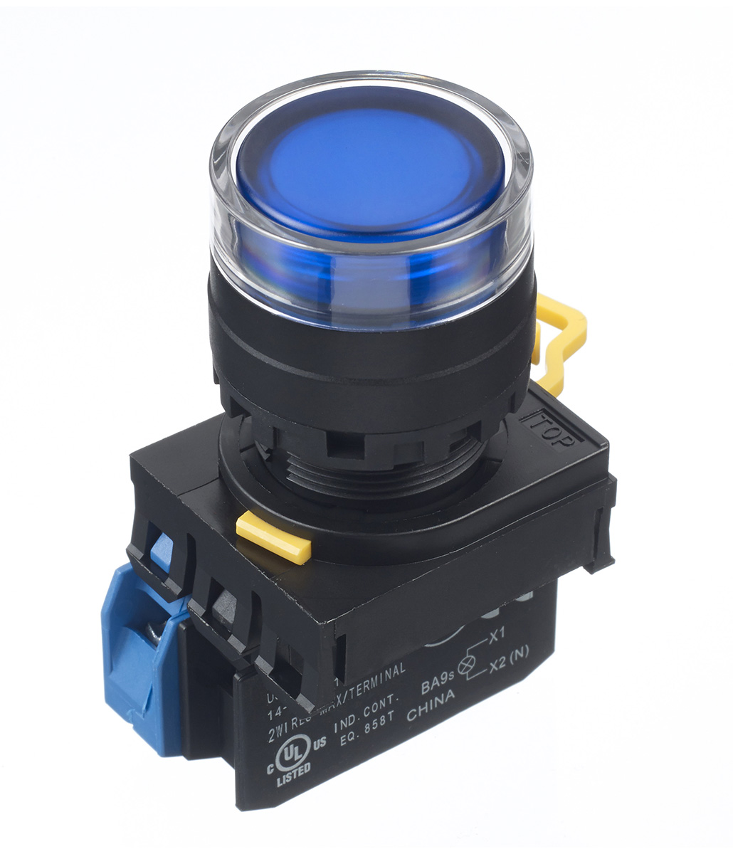 Idec YW Series Illuminated Push Button Complete Unit, Panel Mount, 22mm Cutout, SPST, IP65